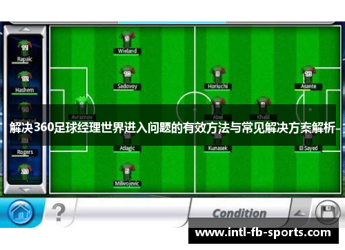 解决360足球经理世界进入问题的有效方法与常见解决方案解析 解决360足球经理世界进入问题的有效方法与常见解决方案解析