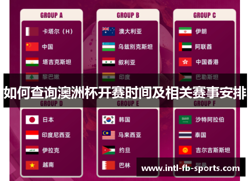 如何查询澳洲杯开赛时间及相关赛事安排